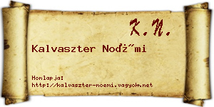 Kalvaszter Noémi névjegykártya